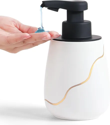 Vista 2 de BosilunLife Dispensador automático de jabón para baño, dispensador líquido de manos libres, dispensador eléctrico inteligente de loción con bomba