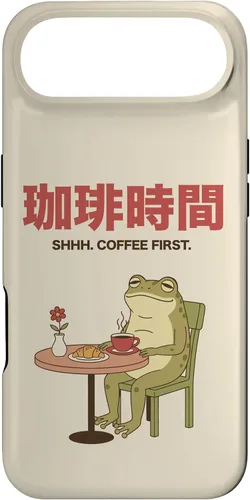 Vista 27 de Japanese Coffee Time Frog Retro Cafe Aesthetic Case for iPhone 17