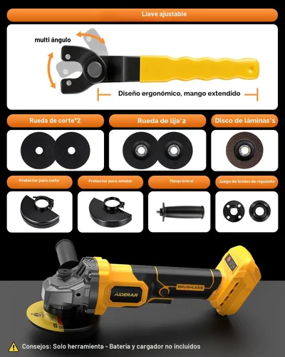 Vista 8 de Amoladora angular inalámbrica de 4-1/2 pulgadas, amoladora inalámbrica sin escobillas para Dewalt 20V Max, con protección de liberación rápida