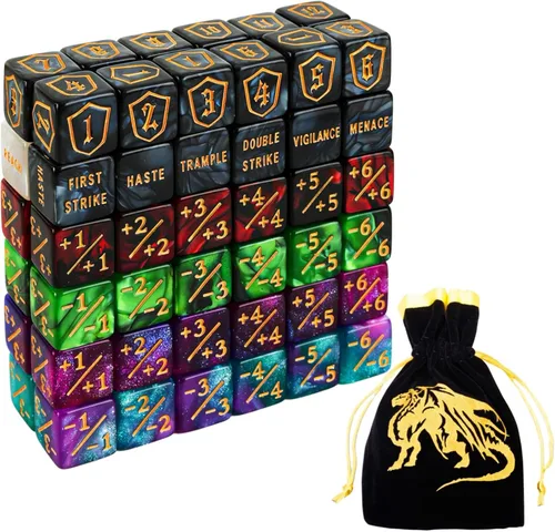 Vista 8 de Color MTG - Juego de dados de contador de palabras clave con bolsa de almacenamiento de dados para juegos de mesa MTG TGG (pequeño)