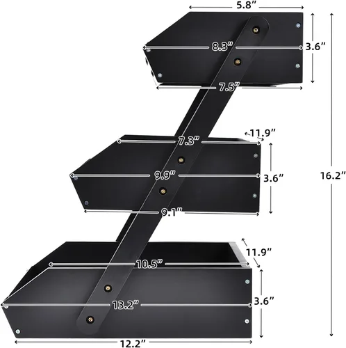 Vista 2 de VIKEYHOME Cesta de frutas, cuenco de frutas de bambú de 3 niveles para cocina, soporte de almacenamiento de frutas y verduras, organizador