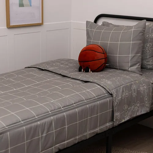 Vista 14 de Beddy's Juego de ropa de cama todo en uno con cremallera para niños, diseño Beige