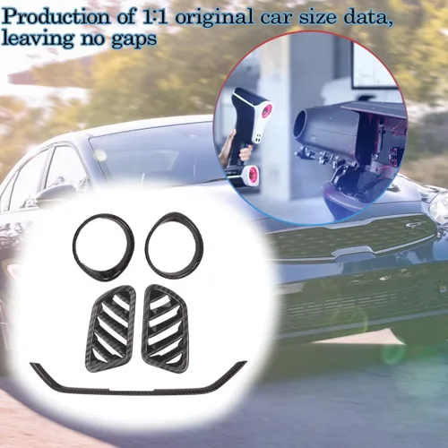 Vista 6 de MUXEE para Kia Forte 2019-2024 5PCS ABS Fibra de Carbono Centro Control Aire Acondicionado Marco Salpicadero Superior Salida de Viento Cubierta