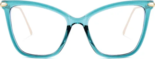 Vista 7 de FEISEDY Marco de gafas de ojo de gato de gran tamaño con lentes transparentes para mujer, B2460
