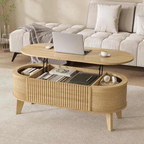 Vista 7 de LYNCOHOME - Mesa auxiliar negra de 43.3 pulgadas para sala de estar con Negro