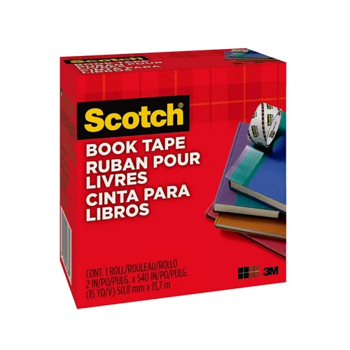 Vista 2 de Scotch Book Tape 845-R, 2 pulgadas x 540 pulgadas, 1 rollo/paquete (845-R2)
