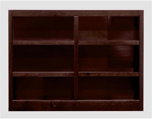 Vista 5 de Home Square Estantería de madera doble ancha de 36 pulgadas de alto con estantes ajustables, juego de 2, color cereza