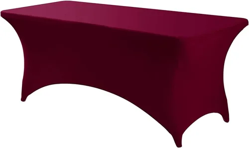 Vista 25 de Banquet Tables Pro Mantel rectangular plegable de elastano de 6 pies de largo, elástico, ajustado, para mesas de patio plegables de 30 pulgadas