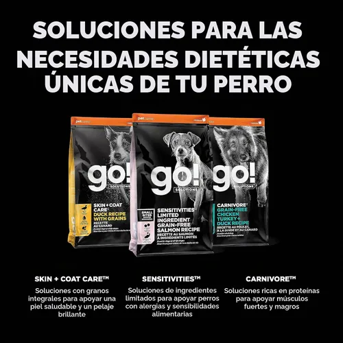 Vista 6 de Go! Solutions Sensitivities - Alimento seco para perros pequeños con ingredientes limitados, sin granos de salmón, croquetas pequeñas para razas
