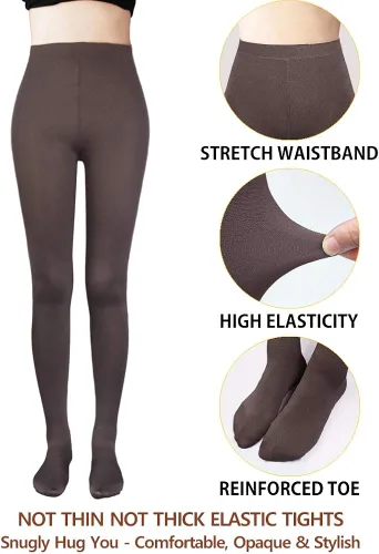 Vista 5 de VERO MONTE 80D Opaque Tights For Women - 80 Denier Pantyhose Solid Opaque Tights