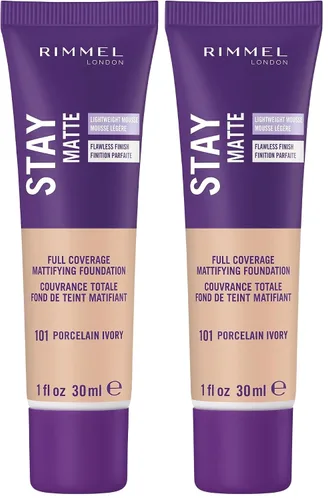 Vista 14 de 3 x Rimmel London Stay Matte - Base líquida mousse mate 30ml - 201 Beige clásico