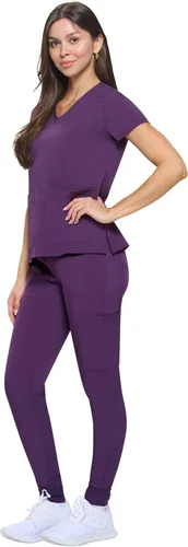 Vista 2 de Natural Uniforms Conjunto deportivo elástico esencial para mujer
