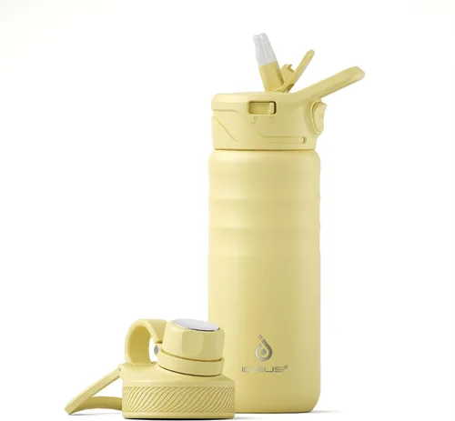 Vista 20 de IDEUS Botella de agua aislada de 12 onzas, botella de agua aislada de acero inoxidable para la escuela, botellas aisladas con pajitas a prueba