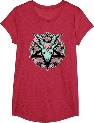 Vista 42 de Camiseta Kawaii Paste Creepy Goat Pentacle, Negro