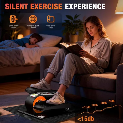 Vista 6 de Under Desk Elliptical Machine, Electric Elliptical Leg Exerciser for Senior, Quiet and Compact Electric Seated Pedal Exerciser for Home with