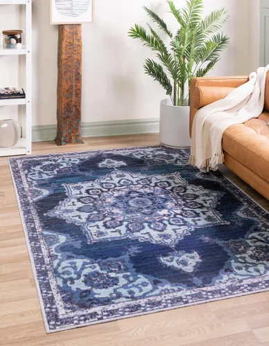 Vista 11 de Unique Loom Renaissance Collection - Alfombra rectangular de 2 x 3 pies 1 pulgada, color azul y verde