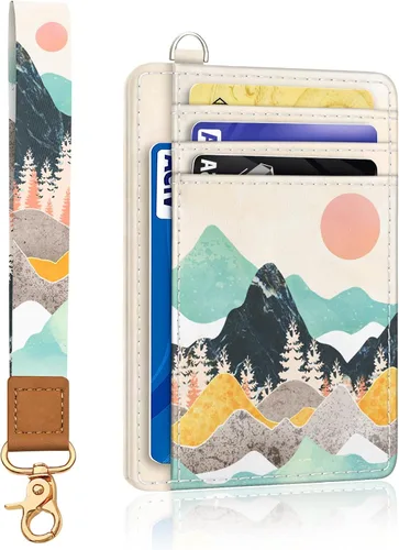 Vista 18 de Yonlevres Cartera delgada para tarjetas de crédito, cartera RFID para mujer, bolsillo frontal, soporte para tarjetas pequeñas, estuche para tarjetas