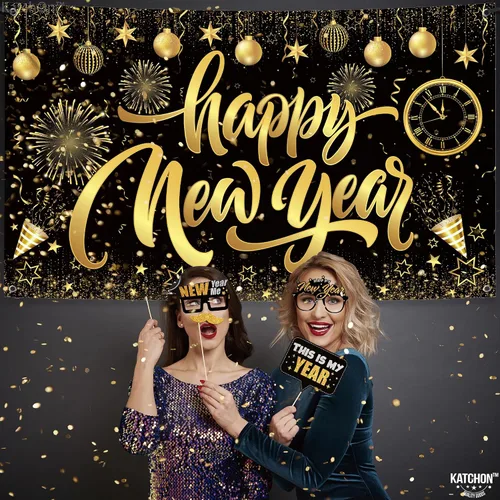 Vista 7 de KatchOn, Suministros para fiesta de Año Nuevo 2026 – Paquete de 32 Cartel de Feliz Año Nuevo, accesorios de cabina de fotos de NYE