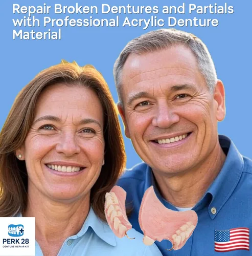 Vista 7 de PERK Kit de reparación de dentaduras postizas con 28 dientes
