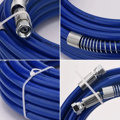 Vista 2 de FUNTECK Manguera de pintura sin aire mejorada de 50 pies para pulverizadores Graco, trenzado de alambre de latón reforzado, 4300 PSI