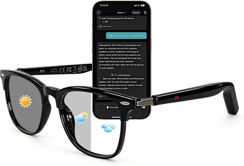 Vista 10 de Lentes de traducción Bluetooth inalámbricos inteligentes AI para hombres/mujeres con altavoces/Bluetooth y más de 140 idiomas traducción