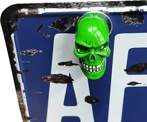 Vista 8 de Kit de tornillos de matrícula de calavera para motocicleta, tornillos de marco de etiqueta de automóvil, tuercas de montaje de repuesto para camión