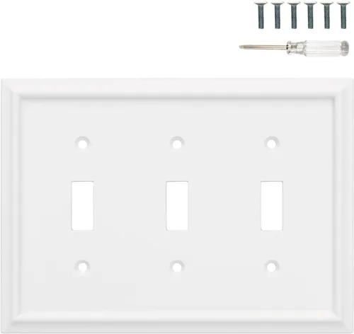 Vista 17 de Cubiertas para Tomacorrientes Dúplex de Pared, Cubierta Clásica para Interruptor de Luz Blanco – Placa de Cubierta de Tomacorriente Eléctrico