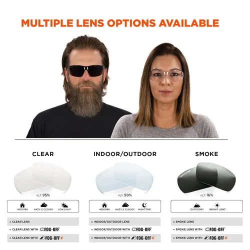 Vista 5 de Ergodyne Skullerz VALI - Gafas de seguridad antiarañazos, antivaho, ANSI z87.1 Lente Transparente