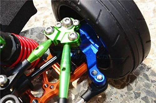 Vista 3 de Brazo de nudillo delantero de aluminio para 1/10 Traxxas Ford GT 4-Tec 2.0 83056-4/4-Tec 3.0 93054-4 - 1Pr Set Rojo