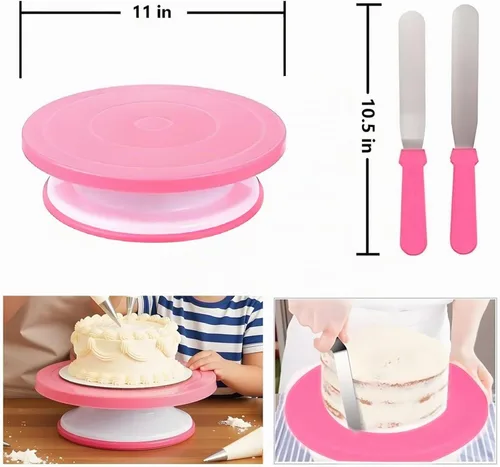 Vista 2 de Kit de decoración de pasteles, 190 piezas de suministros para Rosa