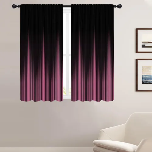 Vista 15 de Coxila Cortinas 100% opacas en negro y beige de 42 x 63 pulgadas, cortinas góticas degradadas con aislamiento térmico para dormitorio