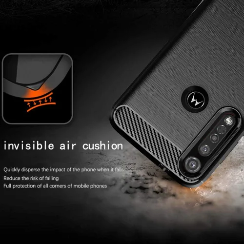 Vista 5 de Funda protectora de silicona delgada para Moto G8 Plus con protector de pantalla de vidrio templado y accesorios para celular, carcasa protectora