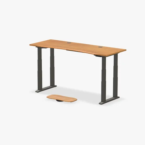 Vista 13 de UPLIFT DESK Bamboo Curve - Escritorio eléctrico de pie V2 (60 x 30 pulgadas), escritorio de pie ajustable de 4 patas, teclado avanzado, ojales