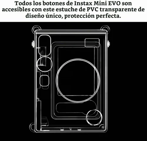 Vista 8 de Fintie - Estuche protector transparente para cámara Fujifilm Instax Mini EVO - Cubierta de PVC duro de cristal con correa de hombro extraíble