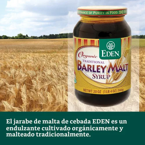 Vista 4 de Eden Organic - Jarabe de malta de cebada, germinado, tarro de vidrio de 20 onzas, paquete de 3