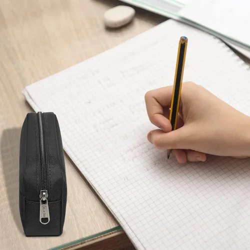 Vista 5 de Della Gao - Estuche pequeño para lápices de gran capacidad, bolsa para marcadores y lápices, bolsa para monedas, organizador de papelería de oficina