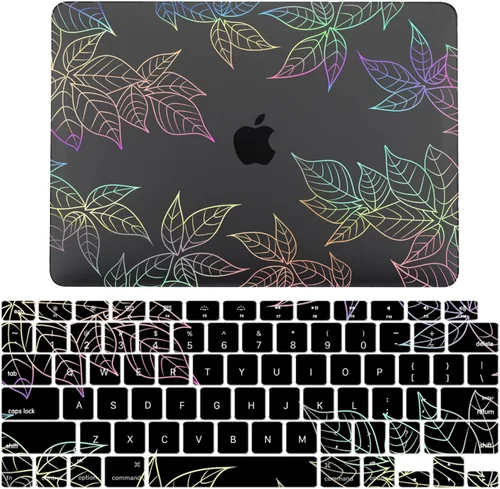 Vista 15 de IVY Funda para MacBook Old Air 13 2010-2017 Modelo A1369 A1466 Carcasa rígida para portátil [Flash Negro Transparente] [Cubierta de teclado] - LT11