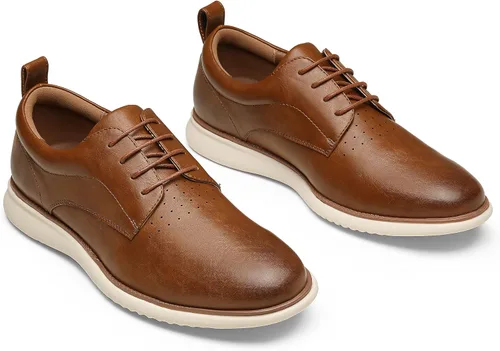 Vista 5 de Jousen Zapatos de vestir para hombre, estilo Oxford, informales, retro, clásicos, cómodos, formales, Derby, de negocios, para hombre