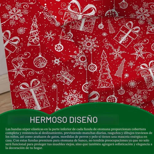 Vista 6 de CRFATOP - 2 fundas para silla de club, fundas elásticas para silla de barril, fundas para silla de bañera con motivo navideño, fundas suaves