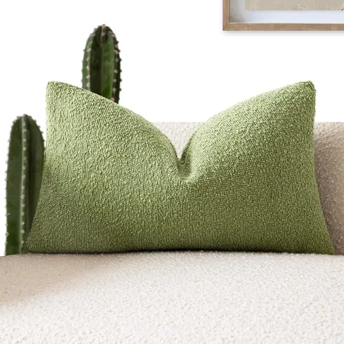 Vista 31 de Foindtower Fundas de almohada decorativas con textura de boucle, fundas de almohada sólidas, neutrales, suaves y acogedoras para silla, sofá
