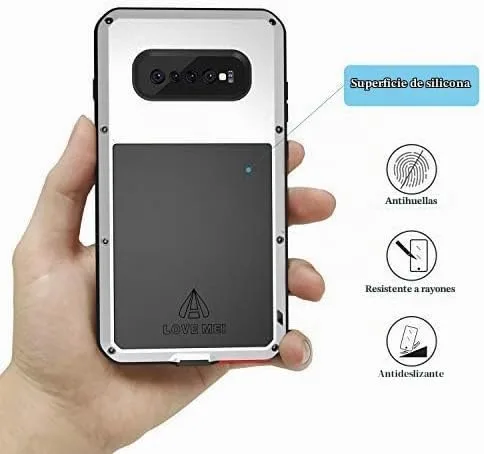 Vista 6 de LOVE MEI Funda militar resistente para Samsung Galaxy S10 Plus, con protector de pantalla de vidrio templado, a prueba de golpes, a prueba de polvo