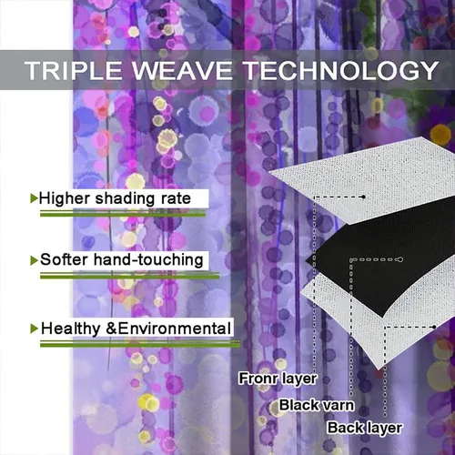 Vista 6 de Cortinas florales de acuarela para dormitorio, sala de estar, cortinas de ventana de vides en cascada de glicina morada, paneles de ventana florales