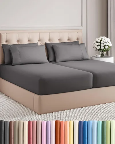 Vista 241 de Juego de sábanas Twin de 4 piezas - Cómodo, transpirable y refrescante - Juego de ropa de cama de lujo de hotel ultrasuave con bolsillos profundos