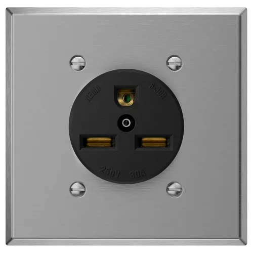 Vista 14 de AIDA Receptáculo de Alimentación de Montaje Empotrado de 30A 250V, NEMA 6-30R, Toma de Corriente de Cuchilla Recta Certificada por UL, con Placa