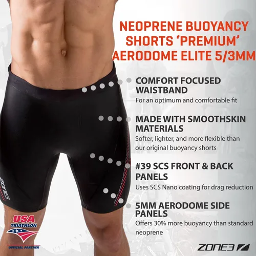 Vista 3 de ZONE3 Pantalones cortos de neopreno 'Premium' Aerodome Elite 5/0.118 in