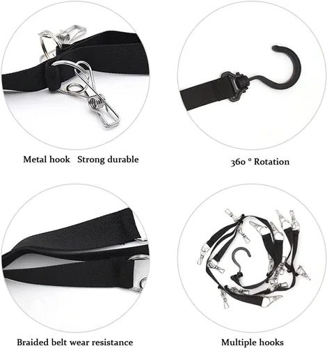Vista 7 de BetterJonny Paquete de 2 estantes organizadores para colgar sombreros, 16 clips de almacenamiento de sombreros de acero inoxidable para hombres