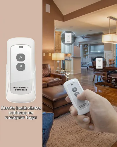 Vista 3 de Interruptor inteligente con aplicación y control remoto, interruptor de luz Alexa de un solo polo, interruptor de pared con temporizador Wi-Fi