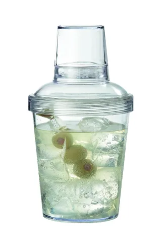Vista 5 de G.E.T. SH-176-1-CL-EC - Coctelera de plástico resistente e inastillable de 3 piezas, 20 onzas, transparente (juego de 4)