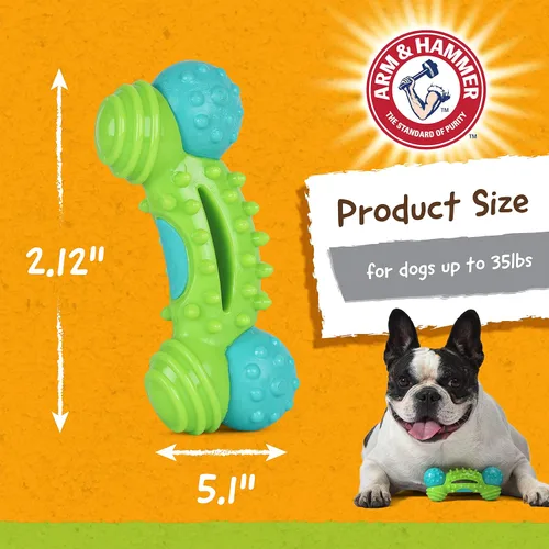 Vista 5 de Arm & Hammer for Pets Nubbies Duality Bone - Juguete dental para perros, el mejor juguete masticable para masticadores moderados, ayuda a reducir