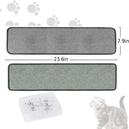 Vista 7 de Almohadilla rascador de sisal natural para gatos, protector de muebles de esquina para sofá, alfombrilla protectora para alfombras y sofás, muebles